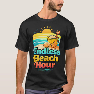 Eindeloze Stranduur Tropische Zomer T-shirt
