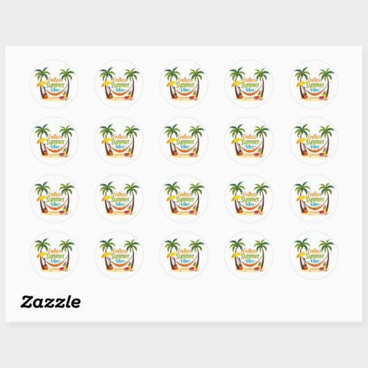 Eindeloze Summer Vibes Bubble Text Sticker (Vel)