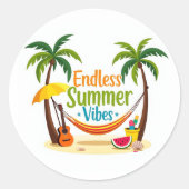 Eindeloze Summer Vibes Bubble Text Sticker (Voorkant)