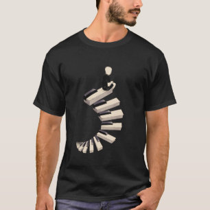Eindeloze Tune Musicus Piano Speler Muziek Liefheb T-shirt