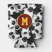 Eindeloze voetballen patroon sport monogram blikjeskoeler (Voorkant)