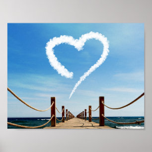 Eindeloze Weg-hartlijnvormige cloud Poster