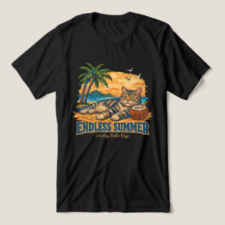 Eindeloze Zomer Kat Strand voor kattenliefhebber Tri-Blend Shirt
