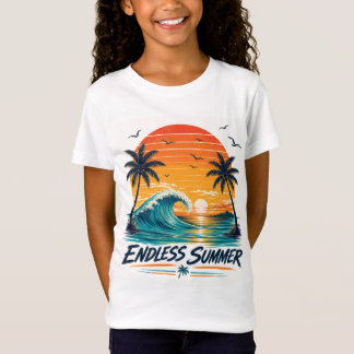 Eindeloze Zomer | Retro Tropische Zonsondergang St T-shirt