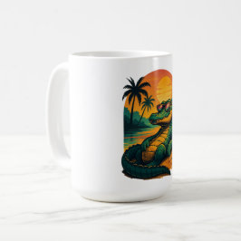 Eindeloze zomerkrokodil - Retro Koffiemok