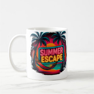 Eindeloze zomerontsnapping - Retro Sunset Adventur Koffiemok
