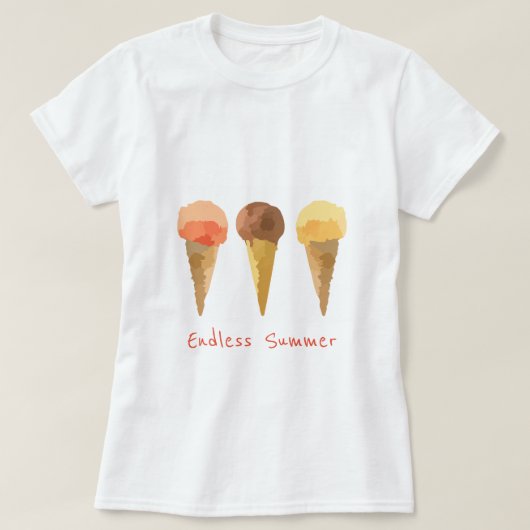 Eindeloze zomerslogan Pastel-ijs-sorbet T-shirt (Design voorkant)