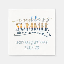 Eindeloze zomerstrandvakantie Sunset Typografie Servetten