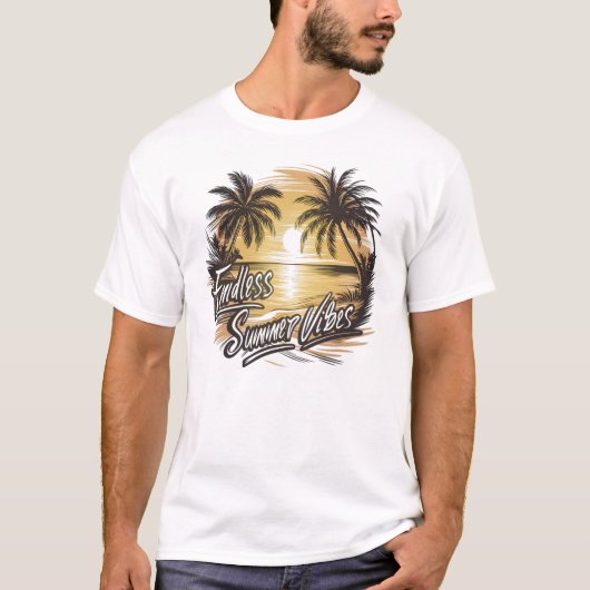 Eindeloze zomervibes t-shirt (Voorkant)