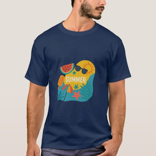 Eindeloze zomervibes t-shirt (Voorkant)
