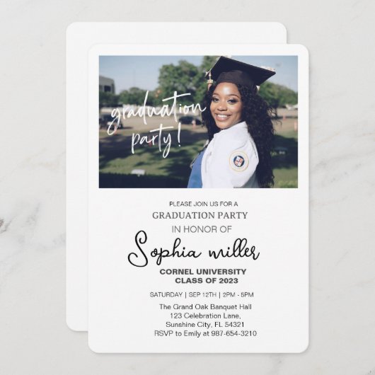 Eindexamen middelbare school, Afsluitingsfeest Kaart (Voorkant / Achterkant)