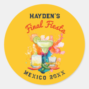 Eindfeest Bachelorette Mexico Margarita Tequila Ronde Sticker
