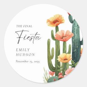 Eindfeest Cactus Bachelorette Feest Ronde Sticker