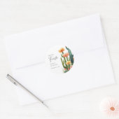 Eindfeest Cactus Meisjesuitgaven Ronde Sticker (Envelop)