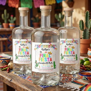Eindfeest Mexicaanse vrijgezellenfeest Likeurfles Etiket