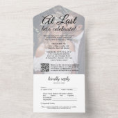 Eindfoto van uitgestelde weddenschappen — QR-code  All In One Uitnodiging (Binnen)