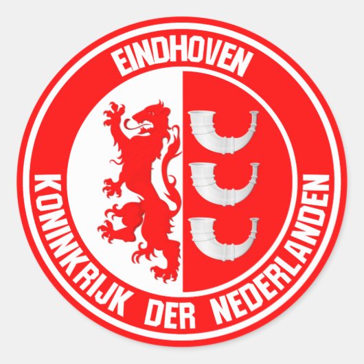 Eindhoven Round Emblem Ronde Sticker (Voorkant)