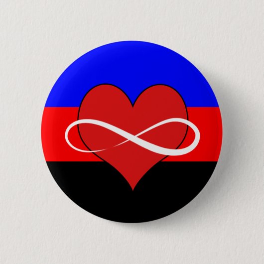 Eindig hart met vlag ronde button 5,7 cm (Voorkant)