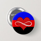 Eindig hart met vlag ronde button 5,7 cm (Voorkant /achterkant)