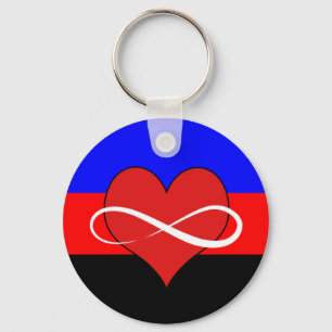 Eindig hart met vlag sleutelhanger