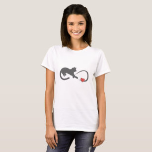 Eindig hartenkattensilhouet - Kies achterkleur T-shirt