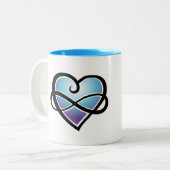 Eindige liefde tweekleurige koffiemok (Voorkant links)