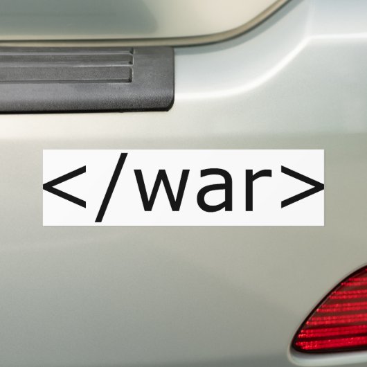 Eindoorlog html - Zwart-wit Bumpersticker (Op auto)
