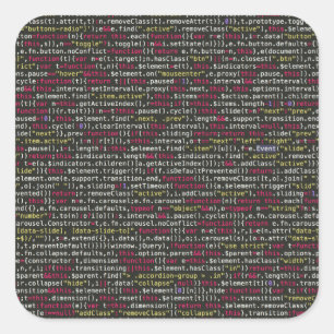 Eindpatroon van ontwikkelaar vierkante sticker