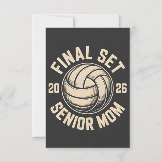 Eindset Senior Moeder 2026 Afstuderen Volleybal Bedankkaart (Voorkant)