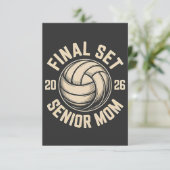 Eindset Senior Moeder 2026 Afstuderen Volleybal Bedankkaart (Staand voorkant)