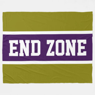 EINDZONE Gouden Olijfgroen Diep Paars Witte Strepe Fleece Deken