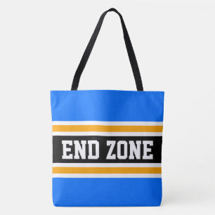 EINDZONE Helder Blauw Geel Zwart Racing Stripes Draagtas