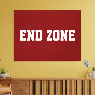 EINDZONE Plezierige sportieve voetbaltekst op diep Canvas Afdruk