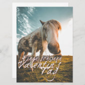 Einen schönen Valentinstag mit schauendem Pferd (Voorkant / Achterkant)