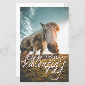 Einen schönen Valentinstag mit schauendem Pferd (Voorkant / Achterkant)