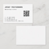 Einfache Elegante QR Code Visitenkarten Vorlage Visitekaartje (Voorkant / Achterkant)