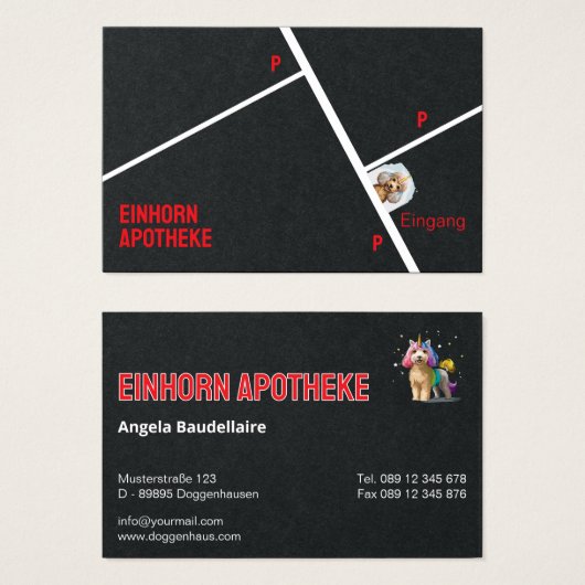 Einhorn Apotheke Visitenkarten  (Devant & derrière)