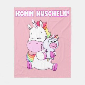 Einhorn Kuscheldecke Komm Kuscheln! Fleece Deken