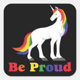 Einhorn | Regenbogen | Proud | LGBT Vierkante Sticker