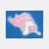 Einhorn rosa fleece deken (Voorkant (Horizontaal))