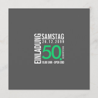 Einladung Geburtstag (Grau oder eigene Farben) Kaart