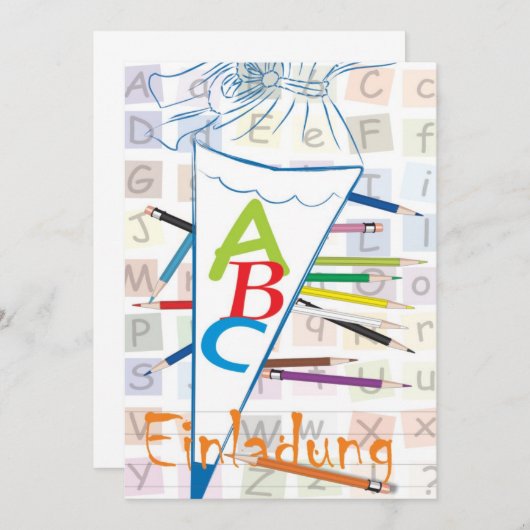Einladung zum Schulanfang Kaart (Voorkant / Achterkant)