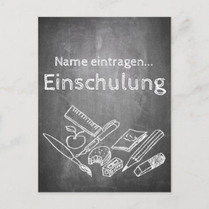 Einladungskarte zur Einschulung im Tafelstil 002 Feestdagenkaart
