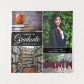 Einsteigerfoto-collage middelbare school afgestude wandkleed (Voorkant)