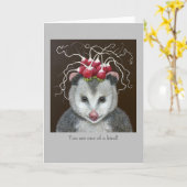 Einstein de opossum kaart (Gele Bloem)