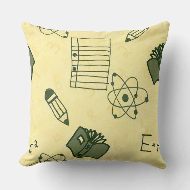 Einstein Pattern - Cool Seamless Wiskunde Pattern Kussen (Voorkant)