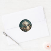Einstein Pup in Lab Coat Ronde Sticker (Envelop)