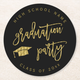 Einzelgänge op feestelijke wijze met onze nep goud ronde kartonnen onderzetter