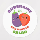 Eiplant en rode peppersalade labels (Design 2)