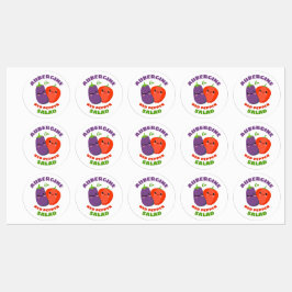 Eiplant en rode peppersalade labels